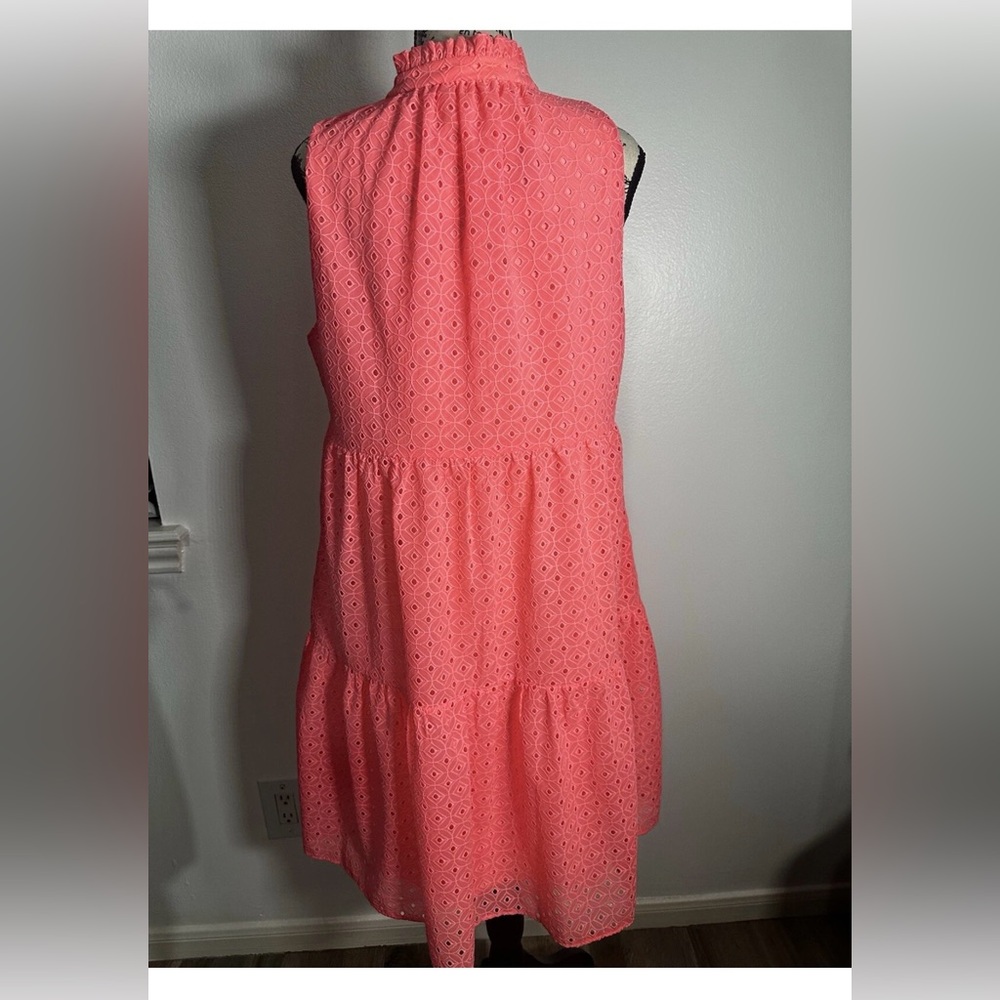 Lilly Pulitzer Novella Pink Sleeveless Eyelet Dress M - Picture 6 of 16